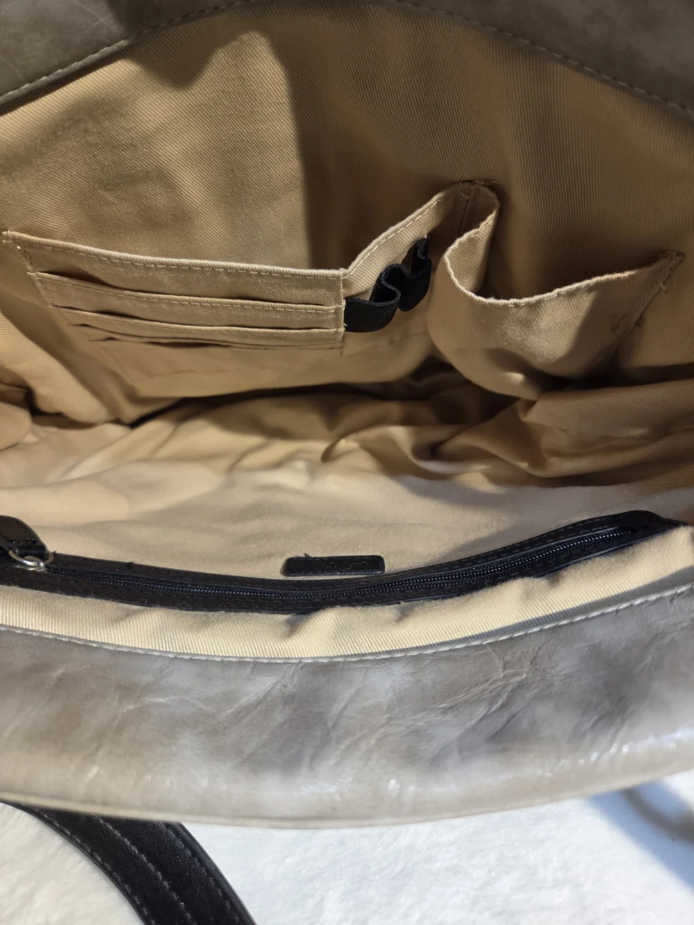 Miche Tri-Panel Pleated Shoulder Bag in Black and Gray